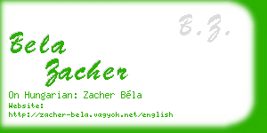 bela zacher business card