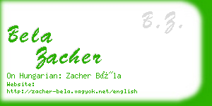 bela zacher business card